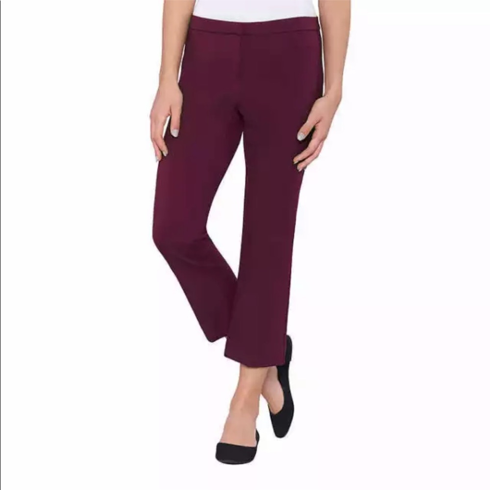 Max & Mia Ladies' Capri Dress Pant Burgundy